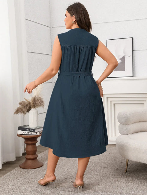 plus-size-button-front-tie-waist-sleeveless-dress OhSoStyled at Sophia's Style-7